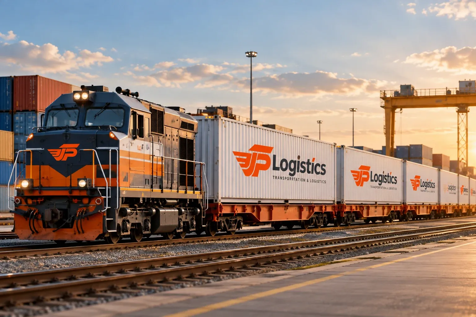 Dedicated container freight train transporting goods across trade corridors